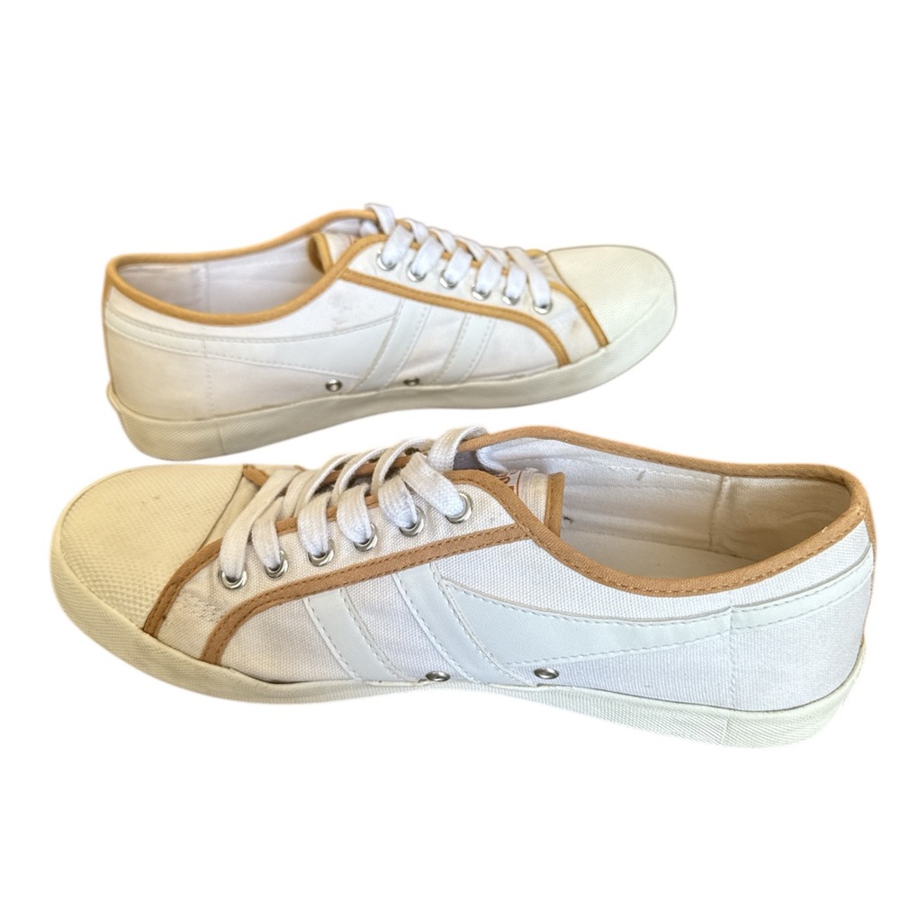 Gola for J. Crew Sneakers White/Tan CLB353 Coaster Smash Women’s Size 10 EU 41 - Picture 6 of 11